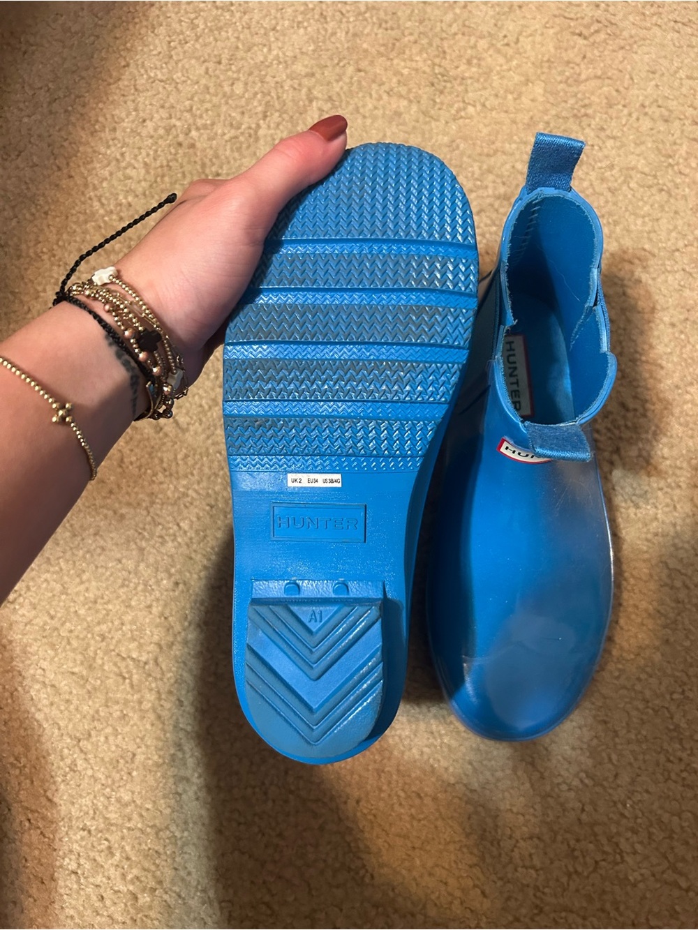 Hunter Kids Bright Blue Chelsea-style Rain Boots